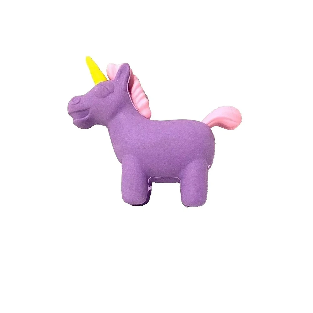 LOT OF 7 purple unicorn horse eraser 3 inch kids school office‎ party gift
